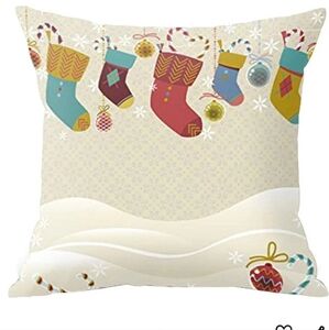 NWOT 2 Christmas Throw Pillow Covers 18 x 18 Inches - Set of 2